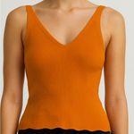 Mango MNG | Orange Ribbed Knit Tank Top | Size S (A157)?? Photo 0