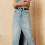 Levi's  Size 28 Premium Ankle Column Denim Skirt Please Hold Medium Wash Photo 0