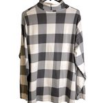 Lands' End Lands’ End Gray Buffalo Plaid Plus Size Fitted Lightweight Turtleneck 2X #475646 Photo 3