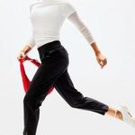 Athleta Brooklyn Mid Rise Ankle Pant Black 16 Stretch Preppy Work Travel Ribbed Photo 0