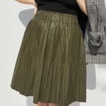 Anthropologie Ellene Faux Leather Pleated Skirt Photo 0