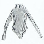 Free People Waffle Knit All You Want White Turtleneck Bodysuit Size M Photo 2