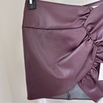 ASTR Women’s Gameday Dancing Queen Faux Leather Mini Skirt Eggplant Color SZ S Photo 5