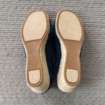 Coldwater Creek  Navy Blue Crochet Peep Toe Espadrille Wedge Sandals Photo 4