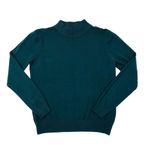 Vila Milano  Knit Sweater women Sz L Green Mock Neck Unisex Holiday Minimalist Photo 2