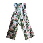 J for Justify floral hibiscus tropical halter wide leg jumper Photo 9