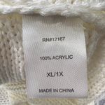 Laurie Felt Fringe Knit Sweater XL/1X Ivory Oversized Textured Pullover Top Photo 4