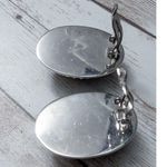 Whiting & Davis Vintage Co Clip On Earrings Silver Tone & Dark Silver Tone Oval Photo 5