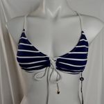 Ralph Lauren Polo by Navy & White Striped Swim Tie Front Bikini Top Size: XS Photo 0