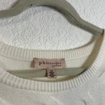 Philosophy Dolman Sleeve Novelty Stitch Pullover Sweater Womens Size Large Cream Photo 2