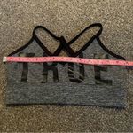None Gray Sports Bra with Black Lettering (True) Photo 2