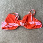 Floral Bikini Top in Orange and Pink Size XL Photo 1