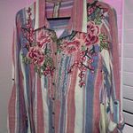 Aratta Floral Embroidered Striped Shirt Photo 0