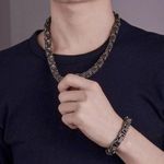 9mm Stainless Steel Vintage Necklace & Bracelet Set Photo 1