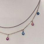 • Evil eye layered necklace multicolor and gold Photo 2