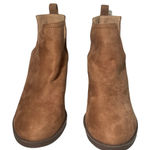 ZBY women’s Brown Suede Ankle Boots W/side cutout size 5 Photo 0