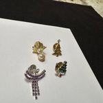 Lot Of 4 Christmas Holiday Brooch Lapel Pins Angel, Tree, Snowman 1 Avon Photo 3