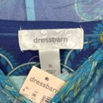 Dress Barn  Kaftan Blouse XL Blue Teal Paisley Overlay Poncho Boho Resort Batwing Photo 6