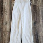 Saylor Krysta Jumpsuit White Sleeveless Small Feathers Bridal Wedding Photo 2