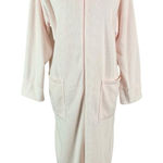 Amanda Stewart Pink Zip Front Robe Lounge Wear Housecoat Pockets Medium Photo 0