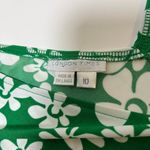 London Times Y2K Babydoll Knot Front Midi Dress Green White Floral Size 10 Spring Office Work Photo 3