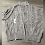 SheIn  Gray Cable Knit Long‎ Sleeve Quarter Zip Pullover Sweater Size S Photo 7