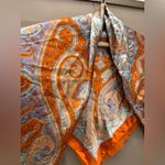 Bright orange silky scarf bandana bag accessories Photo 2