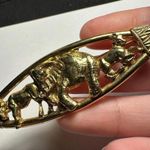 Elephant With Other Animals Gold Tone Brooch Pin Photo 7