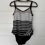 Maxine of Hollywood  Women’s 12 Black White One Piece Swim Photo 0