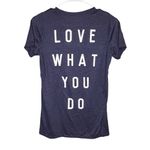 Mighty fine Do What You Love Love What You Do Short Sleeve Shirt Crew Neck Top XS Blue White Photo 3