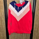 PINK - Victoria's Secret PINK Victoria’s Secret chevron quarter zip hooded sweatshirt size large Photo 1