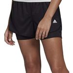 Adidas Climalite 2 in 1 Shorts Built in Spandex 3 Stripe Logo Black Small Photo 0