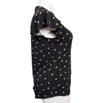 Adrianna Papell  Polka Dot Blouse Women’s Large Black Flutter Sleeve Top Photo 3