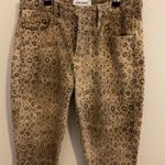 frame denim Frame Le Crop Mini Boot Jeans in Vanilla Multi Tan Brown Snake Print, Size 26 Photo 7