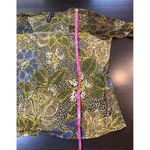 Susan Lawrence  Woman Square Neck Top‎ Women's Size 1X Green Floral Office Church Photo 5