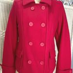 Old Navy Vintage 90s Bright Pink Wool Blend Peacoat Women's S Double Breasted Photo 0