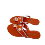 Jack Rogers  Navajo Jelly Flat Sandals Orange White‎ Flip Flop Size 7 Photo 3