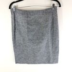 Tory Burch Womens Pencil Skirt Linen Cotton Blend Navy Blue 6 Photo 1