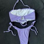 Boutique Purple ribbed halter bikini set Photo 3