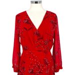 Madewell Hazelwood Wrap-Front Mini Dress Windswept Floral Red Size 8 NWT Photo 1