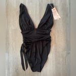 Free People We Are Hah Cut To The Chase Bodysuit Swimsuit Black size Medium Photo 2