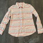 Vineyard Vines  Women's Striped Cotton Linen Button-Up Shirt Size 4 red white Photo 0