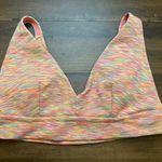 Aerie NEW Pink Space Dye Pique Scoop Bikini Top Size Large Removable Pads Photo 0