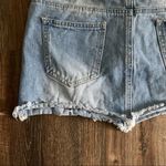 American Bazi  Cutoff Distressed Denim Mini Skirt Size Medium Photo 9