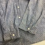Old Navy  Women’s Shirt Gray With Blue Polka Dots Long Sleeves Size Large Photo 5