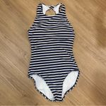 Lands End Navy and White Striped one piece Photo 4