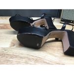 Schutz Kelsie Women's 10 Black Leather Platform Ankle Strap Block Heel Sandals Photo 4