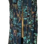 Soulmates blue black open front vest fabric bobble button size medium Photo 0