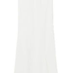 COS  Draped Asymmetric Maxi Dress‎ White Size 2 Linen Minimalist Photo 0