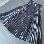 New York And Company Pleated Maxi Skirt In Carlson Grey Metalic NWT Skirt Photo 1
